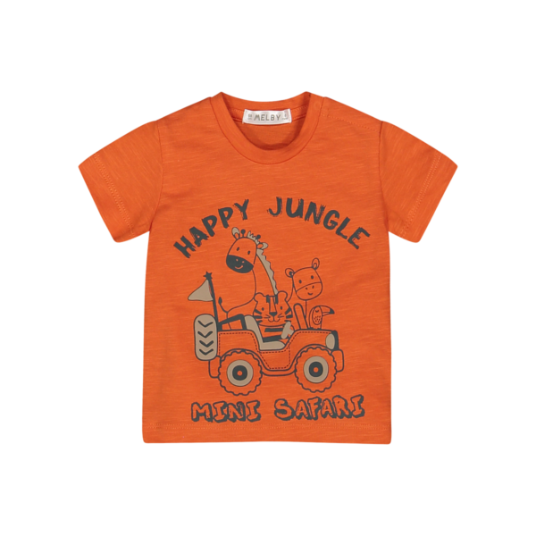 Il Gatto e la Volpe | Negozio Abbigliamento Bambini Angera | Melby Neonato 3-24m | Stagione 2022/23 | T-shirt arancione neonato 2